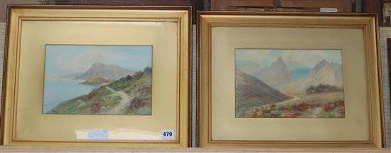 Frederick Parr (1887-1970) pair of watercolours, West Country landscapes, signed, 18 x 27cm